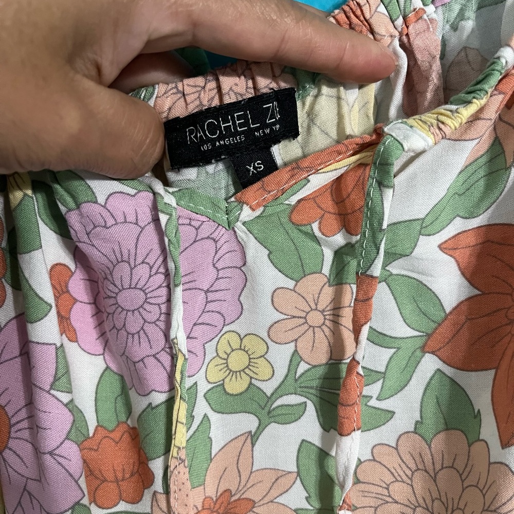 RACHEL ZOE TROPICAL PRINT RUFFLED OFF THE SHOULDER Dress size XS - Picture 3 of 3